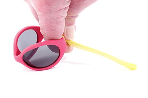 Kiddus Gafas de sol Polarizada para bebe, niño y niña. A partir de 0 meses. Filtro Solar UV400. 100% Protección contra Rayos UVA. Flexibles, Seguras, Confortables, Resistentes. Flamencos
