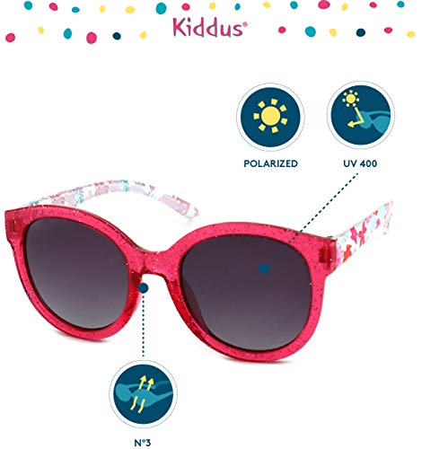 Kiddus Gafas de Sol POLARIZADAS para niña, chica, adolescente. UV400 Protección 100% contra rayos ultravioleta. A partir de 6 años. Con estilo. Diseño a la moda. FABULOUS