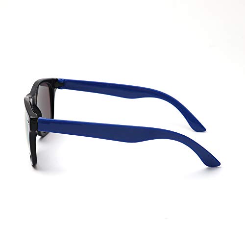 Kiddus Gafas de Sol POLARIZADAS para niña niño chica chico. UV400 Protección 100% contra rayos ultravioleta. A partir de 6 años. RESISTENTES a los golpes. Montura Negra. Patillas Azules