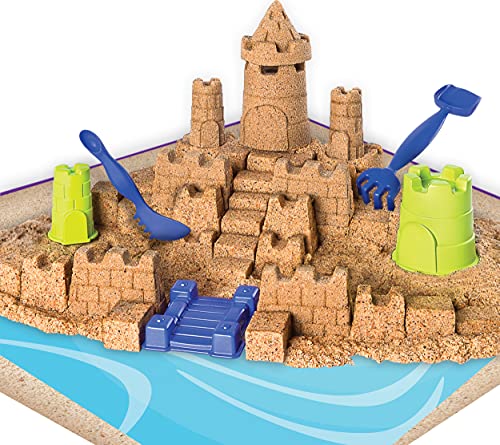 Kinetic Sand Playset Libras de Arena de Playa, para Edades de 3 años en adelante Mega Beach Castle Set, Multicolor (Spin Master 6044143)