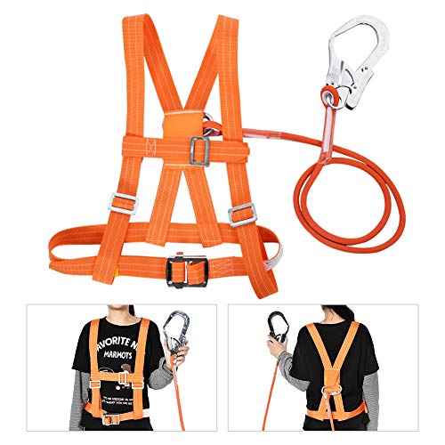 Kit de arnés de Escalada para la Parte Superior del Cuerpo, cinturón de Seguridad Ajustable de Medio Cuerpo con Cuerda y Ganchos para Trabajos aéreos de Rescate de Incendios(Large Buckle Rope 3m)