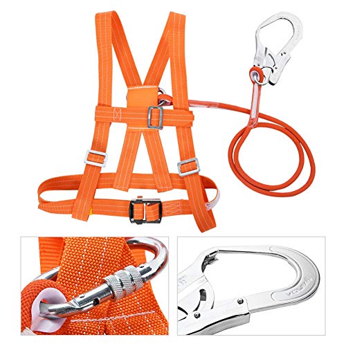 Kit de arnés de Escalada para la Parte Superior del Cuerpo, cinturón de Seguridad Ajustable de Medio Cuerpo con Cuerda y Ganchos para Trabajos aéreos de Rescate de Incendios(Large Buckle Rope 3m)