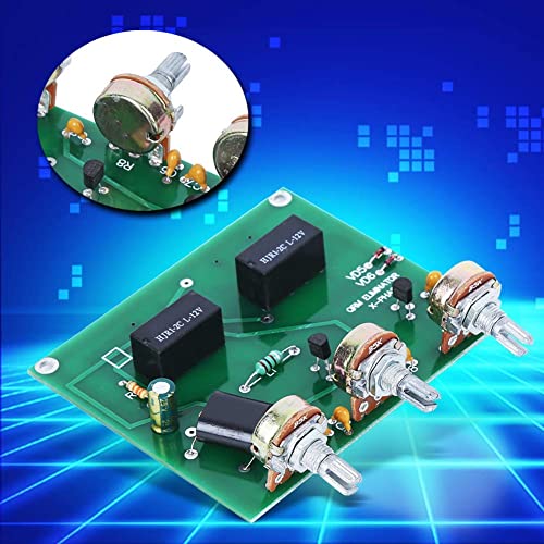 Kit Eliminador de QRM de Banda de HF, Comunicación Por Radio X-Phase Green PCB de 1-30 MHz, Piezas de Amplificador, con Control PTT Integrado, Ajuste de ángulo de Fase y Amplificación
