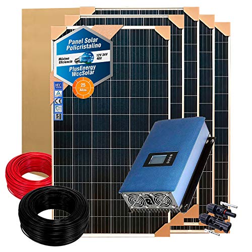 Kit Solar Autoconsumo Inyección a Red 2.000W / 10.000W Día + Inversor Vertido Cero