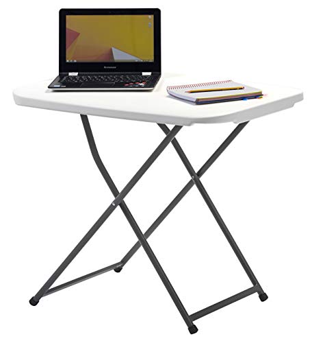 KitGarden - Mesa Personal Plegable Multifuncional ajustable 5 alturas, blanca, Folding