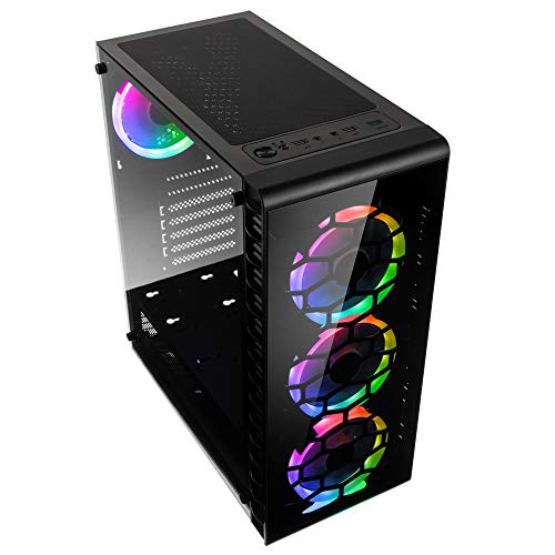 KOLINK Observatory Lite Midi Tower PC Caja ATX RGB PC Case, Gaming PC Case, Tempered Glass Computer Gehäuse Gaming Tower, PC Case con Ventilador, Computer Gehäuse Gaming
