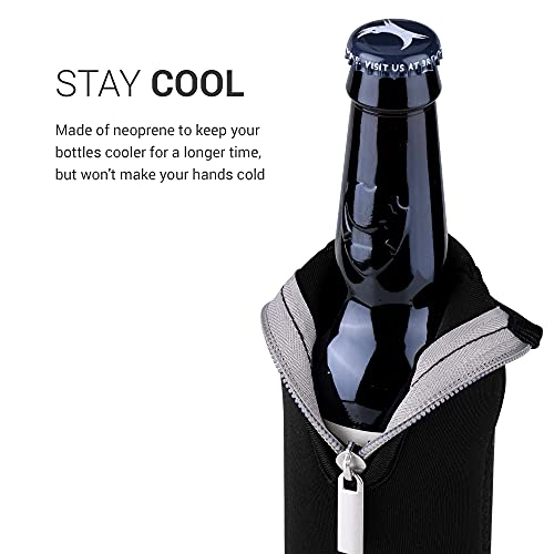 kwmobile Set de 2 fundas enfriadoras de botellas - Para Botella de 330ml - Mantén tu botella fría - En negro