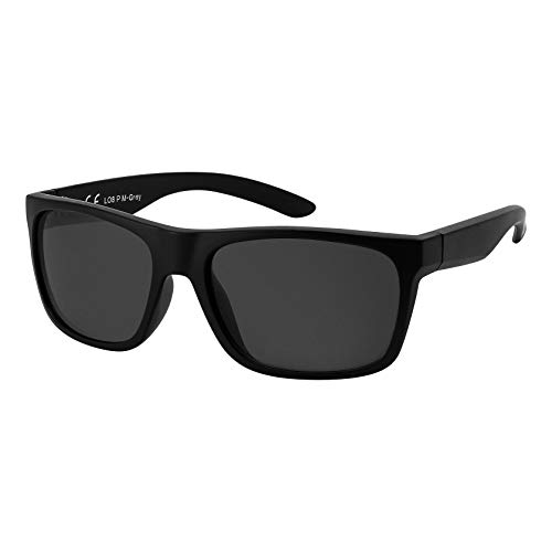 La Optica Gafas de Sol LO8 UV400 Deportivas da Hombre y Mujer, Mate Negro (Lentes: Gris polarizzato)