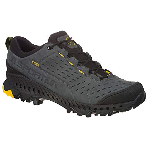 LA SPORTIVA Hyrax GTX, Zapatillas de Trail Running Hombre, Carbon/Yellow, 38 EU