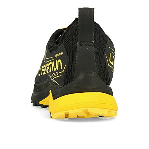 LA SPORTIVA Jackal GTX, Zapatillas de Trail Running Hombre, Black/Yellow, 42.5 EU