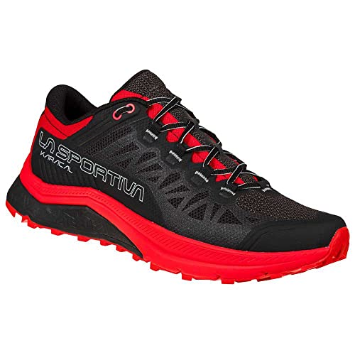 La Sportiva Karacal, Zapatillas de Trail Running Hombre, Black/Goji, 42 EU