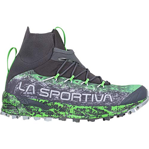 LA SPORTIVA Uragano Woman GTX, Zapatillas de Mountain Running Mujer, Carbon/Jasmine Green, 39 EU