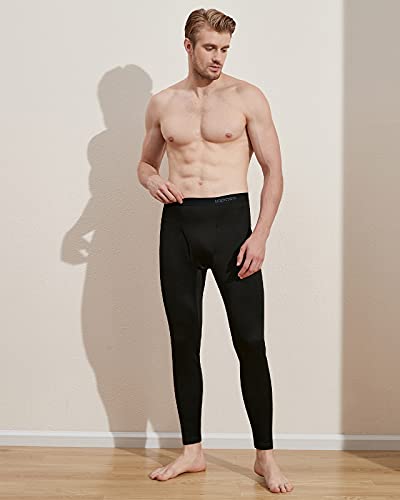 LAPASA Mallas Termicas Hombre Pantalon Termico Invierno Calzoncillos Largos Termicos Extra Cálido (Pack 1) M25 M Negro