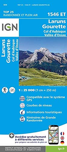 Laruns / Gourette / Col d'Aubisque / Vallee d'Ossau 2017 (Top 25 & série bleue - Carte de randonnée)