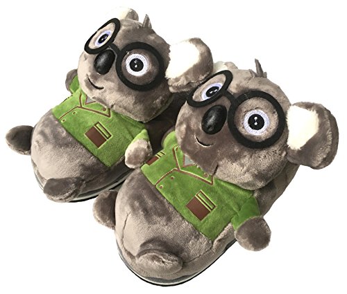 Las Zapatillas de casa de la Felpa de la Forma Animal del Invierno 3D Lindas Forman los Zapatos Interiores Cosplay Animales Calientes para Las Mujeres (Koala)