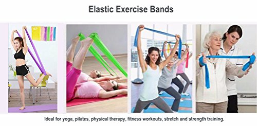 Latex Natural Elástico Bandas de Ejercicios, DD Yoga Terapia Física Aptitud Tramo Fuerza Formación Sin Bandas de Resistencia (Azul&Verde)