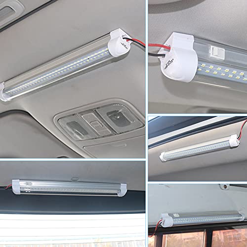LED Iluminación Interior Universal lámpara de Coches, LED Interior del Coche DC 12V 4.5 W 72 LEDs caravana Interior de las luces de la barra de la tira de la lámpara de coches (Blanco Frio, 2 PCS)