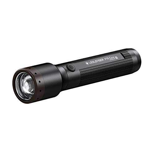Ledlenser, P7R Core - Linterna LED de bolsillo (1400 lúmenes, batería recargable, resistente al agua, con zoom, alcance de 300 metros, duración de hasta 90 horas, con cable de carga magnética)