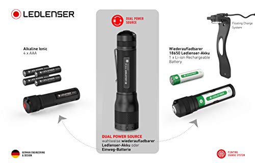 Ledlenser P7R SE - Linterna LED con enfoque y batería recargable 18650, 1100 lúmenes, 220 metros, 40 horas de autonomía