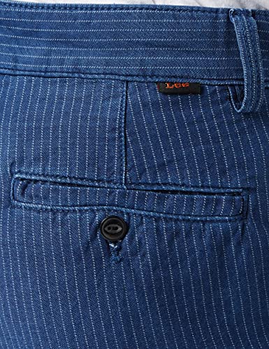 Lee Chinos Pantalones Cortos, Diseño Fino de Rayas, 42 para Hombre