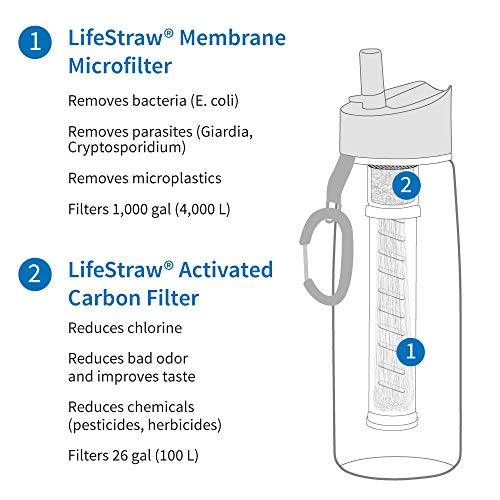 LifeStraw Go 2-Stage - Botella con filtro de agua de 2 etapas