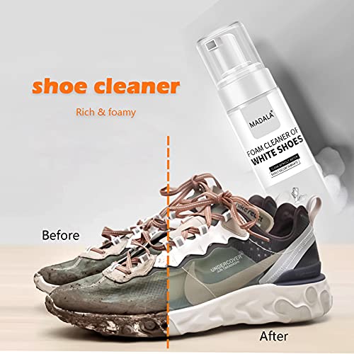 Limpiador Zapatillas Blancas, Kit Limpieza para Zapatos- 200ml Sneakers Cleaner, con Cepillo y Paño Limpiador