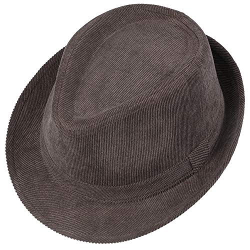 LIPODO Sombrero Trilby de Pana Fina Hombre - otoño/Invierno - M (57-58 cm) marrón