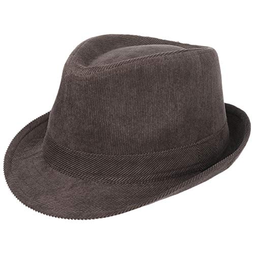 LIPODO Sombrero Trilby de Pana Fina Hombre - otoño/Invierno - M (57-58 cm) marrón