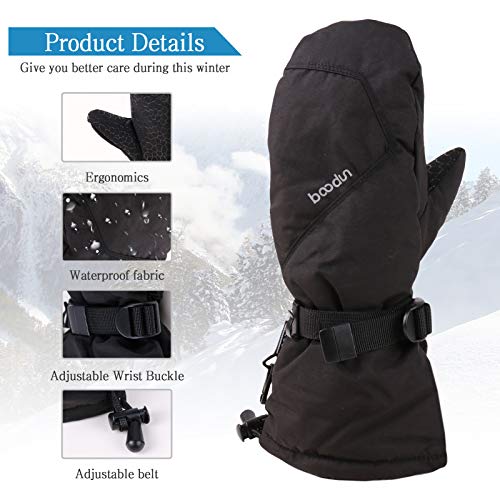 LISM Mujer Hombre Guantes de Esquí Unisexo Calientes Impermeable Mitones Antideslizante Prueba de Viento Deporte al Aire Libre para Ciclismo Cámping