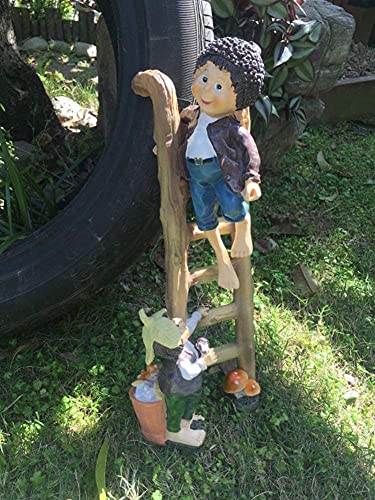 LIUBINGER Escultura Escultura Gente Resina Escalada Boy's Fairy Garden Decoración Creativa Adorno TELEVISOR Gabinete de Escritorio Manualidades