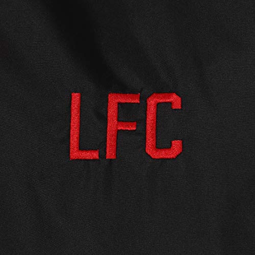 Liverpool FC - Chaqueta Cortavientos Oficial - para Hombre - Impermeable - Negro - Capucha - Mediana