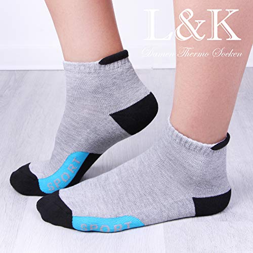 L&K 6 Pares Mujer Térmicos de Punto calcetines Invierno Premium Tejido Deporte y aire libre 2038 XS Gr.35/38