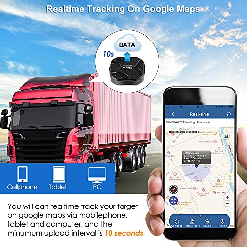 Localizador GPS para Coche, GPS Coche en Tiempo Real Antirrobo GPS Tracker con Fuerte Imán, Alarma Anti-Robo, Límite de Velocidad y Geo-Cerca para Vehículos Moto con Gratis App TK905