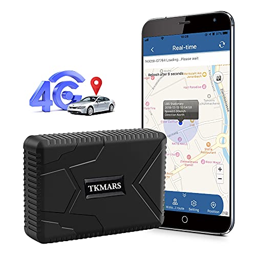 Localizador GPS para Coche,4G GPS Coche Antirrobo GPS Tracker con Imán Fuerte Oculto,Impermeable,Alarma de Caída por Vibración, para Autos Moto o Flota 7800Mah TK915