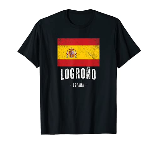 Logroño España | Souvenir Linda Ciudad - Bandera Española - Camiseta