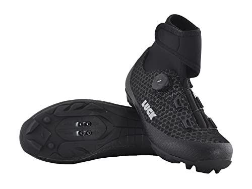 LUCK Zapatillas de Ciclismo para Invierno Winter MTB, con Suela de Carbono SHD, y Sistema rotativo de precisión acompañada de 2 velcros. (45 EU)
