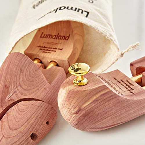 Lumaland Horma de Zapatos de alta calidad para hombres y mujeres en madera de cedro con doble resorte Unisex talla 44/45