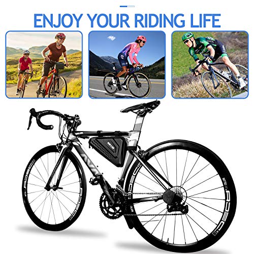 LUROON 3L Bolsa Triangular de Bicicleta Impermeable Bolsa Bicicleta Montaña con Multiherramienta Gran Capacidad Bolsas Bicicleta Cuadro Bolsa para La Bici