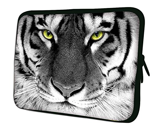 Luxburg – 10 "Funda para portátil Funda de diseño de Lujo portátil Suave Funda Bolsa – de Cebra Stripes-Parent White Tiger 14 Pulgadas