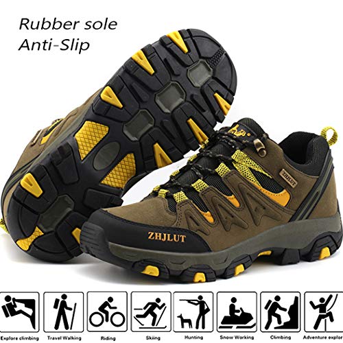 Lvptsh Zapatillas de Trekking para Hombre Botas de Montaña Zapatillas de Senderismo Calzado de Trekking Botas de Senderismo Antideslizantes AL Aire Libre Transpirable Sneakers,Verde,EU43