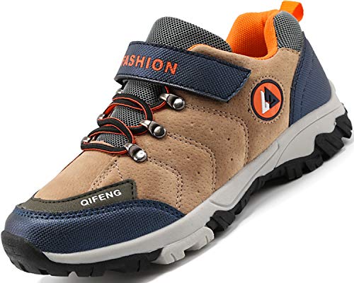 Lvptsh Zapatillas y Calzado Deporte Niños Zapatillas de Senderismo Niño Impermeables Botas de Montaña Zapatillas Trekking Aire Libre,Brown,EU36