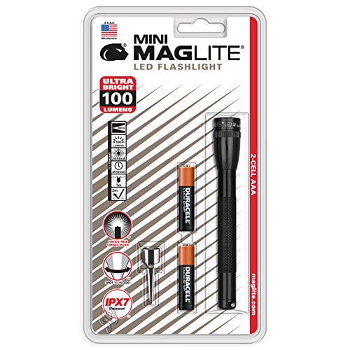 Maglite SP32016- Linterna LED Mini, 2 Pilas AAA, 12.5 cm, color negro