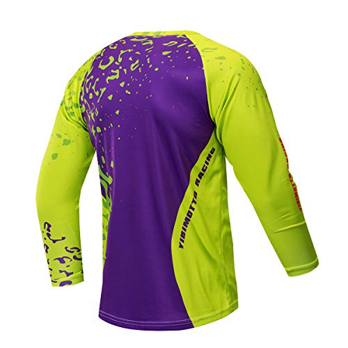 Maillot de Ciclismo para Hombre MTB Shirt de Manga Larga Transpirable Camiseta de Bicicleta de Montaña