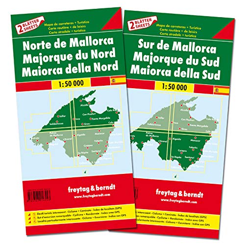Mallorca norte y sur. 2 mapas. Escala 1:50.000. Freytag & Berndt.: Set wegenkaarten 1:150 000: AK 0531 (Auto karte)