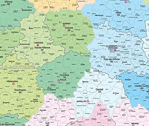 Mapa administrativo francés - Mapa de pared política laminada de Francia