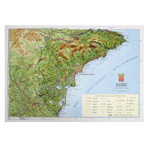 Mapa en relieve de Alicante: Escala 1:150.000