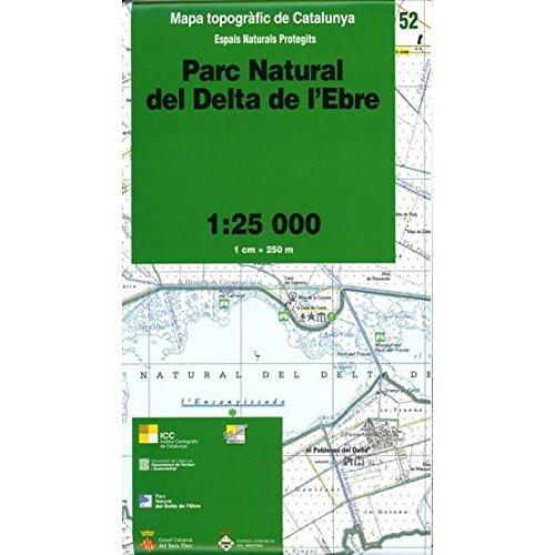 Mapa topogràfic de Catalunya 1:25 000. Espais naturals protegits - 52 Parc natural del Delta de l'Ebre (1:25 000. ENP. Capitals Comarcals)