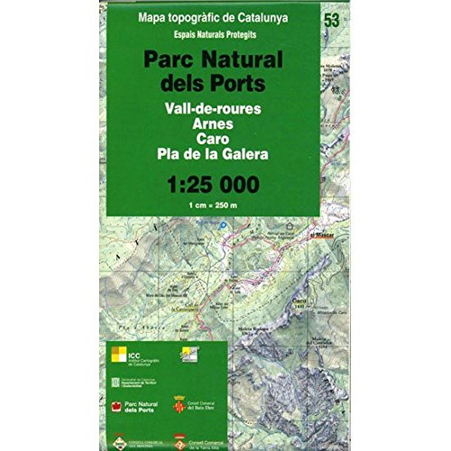 Mapa topogràfic de Catalunya 1:25 000. Espais Naturals Protegits. 53- Parc natural dels Ports (1:25 000. ENP. Capitals Comarcals)
