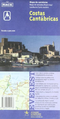 Mapa turístico de las Costas Cantábricas (Mapas de Costas de España / serie azul)