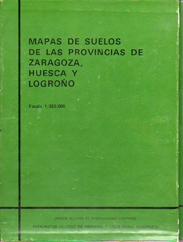 MAPAS DE SUELOS DE LAS PROVINCIAS DE ZARAGOZA, HUESCA Y LOGROÑO. Escala 1/250.000. 2 vols. en estuche.